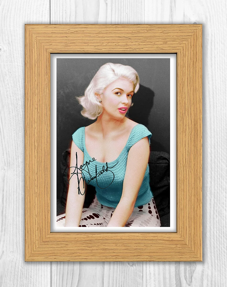 Jayne Mansfields chest & Humphrey Bogarte A4 autographed poster choice of frame, изображение 4
