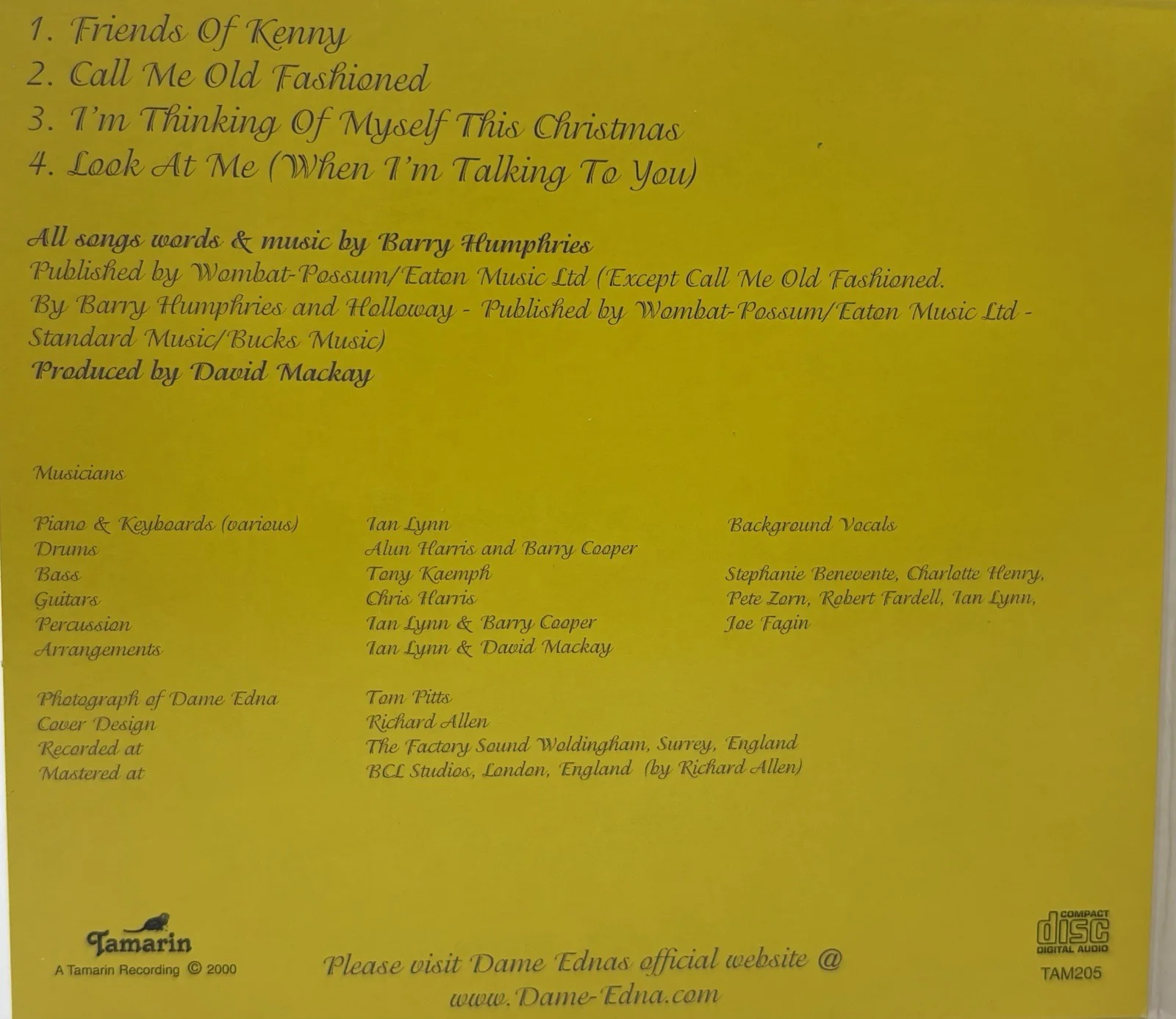 Dame Edna Show Songs A Precious Collector's Item CD (2000) Comedy Rare OOP, image 4