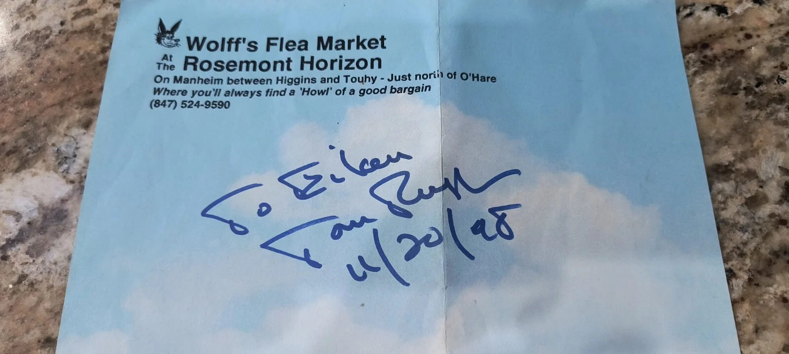 Tom Rush Autographed Signed Colorful Sheet of Paper 11/20/98 1998, image 2