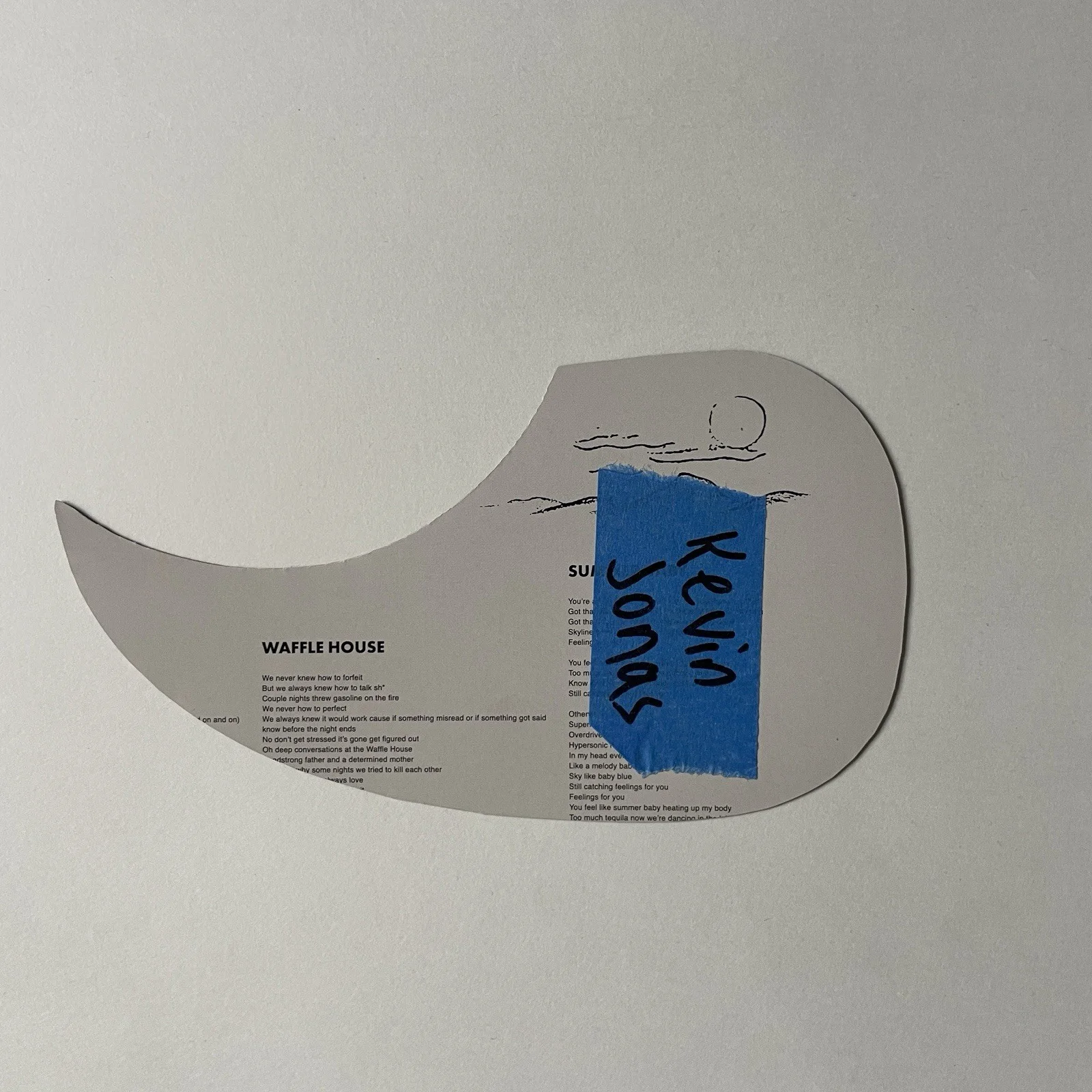 Kevin Jonas signed Pickguard The Jonas Brothers Auto Autograph, image 2