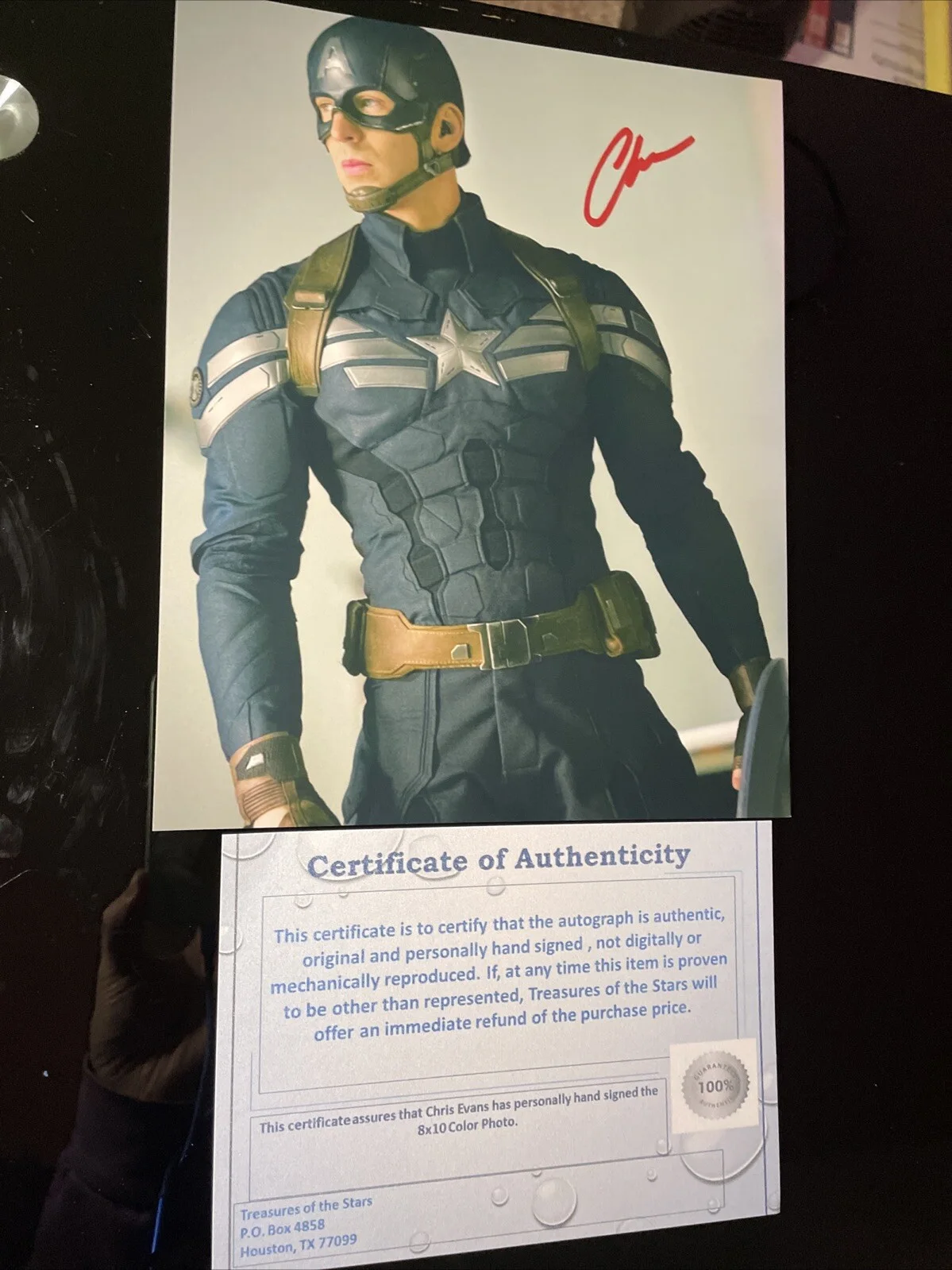 Chris Evans — CHRIS EVAN AUTOGRAPHS Photograph COA Cpt. America Marvel Autographs Signed P, изображение 2