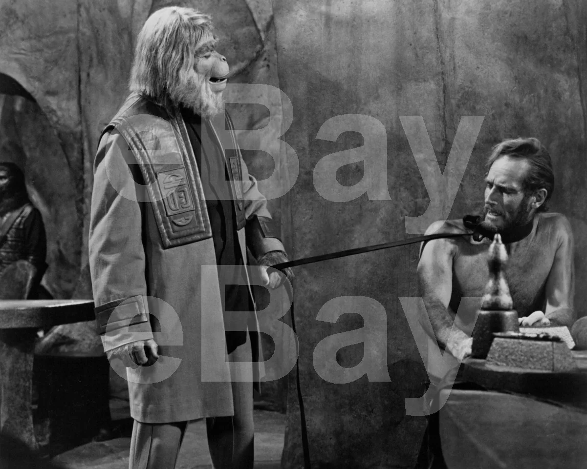 Planet of the Apes (1968) Charlton Heston, Maurice Evans 16x12 Photo Poster, изображение 4