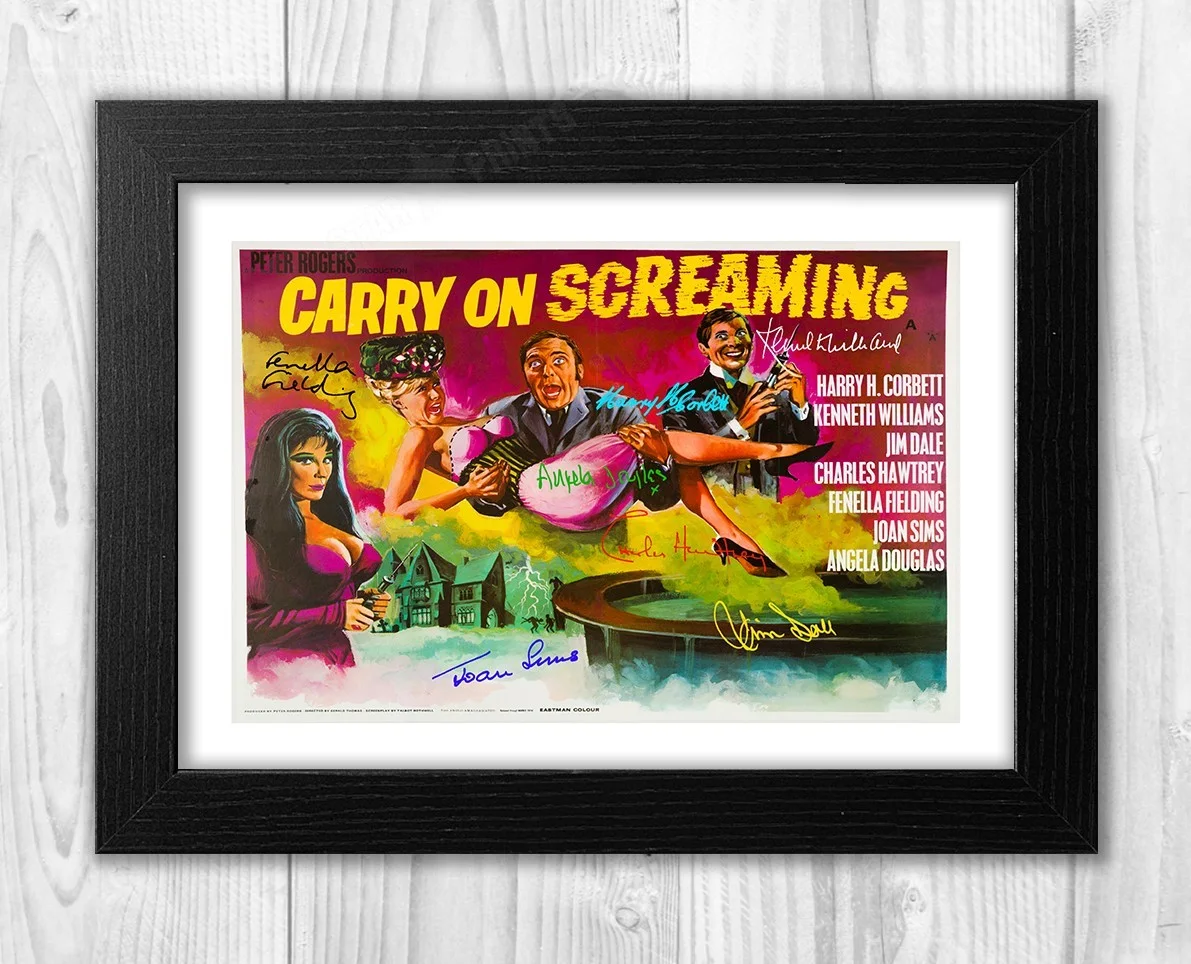 Carry on Screaming reproautographs mounted film A4 poster with choice of frame, изображение 2