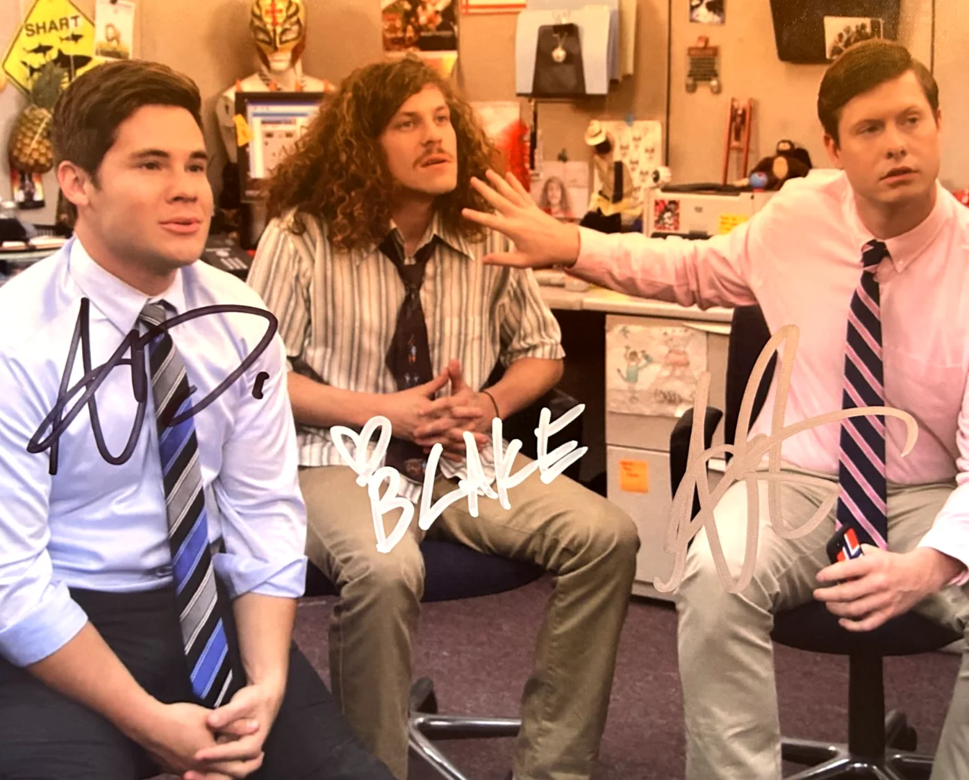 Adam Devine, Anders Holm, Blake Anderson — WORKAHOLICS Cast (x3) Signed 8x10 inch Authentic Original Autographs w/COA