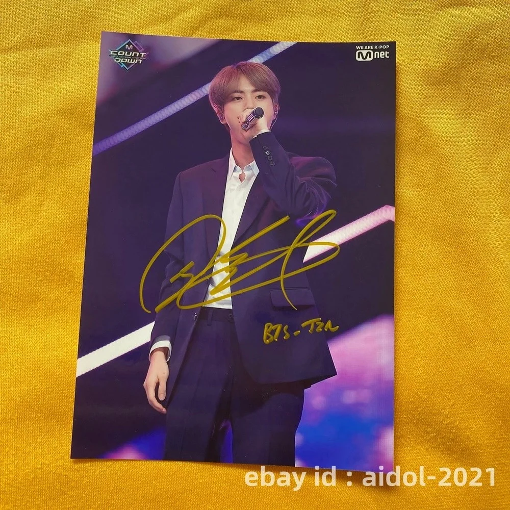 BTS JIN AUTOGRAPHED SIGNED PHOTO K-POP COLLECTIBLES 5*7 2025, изображение 3