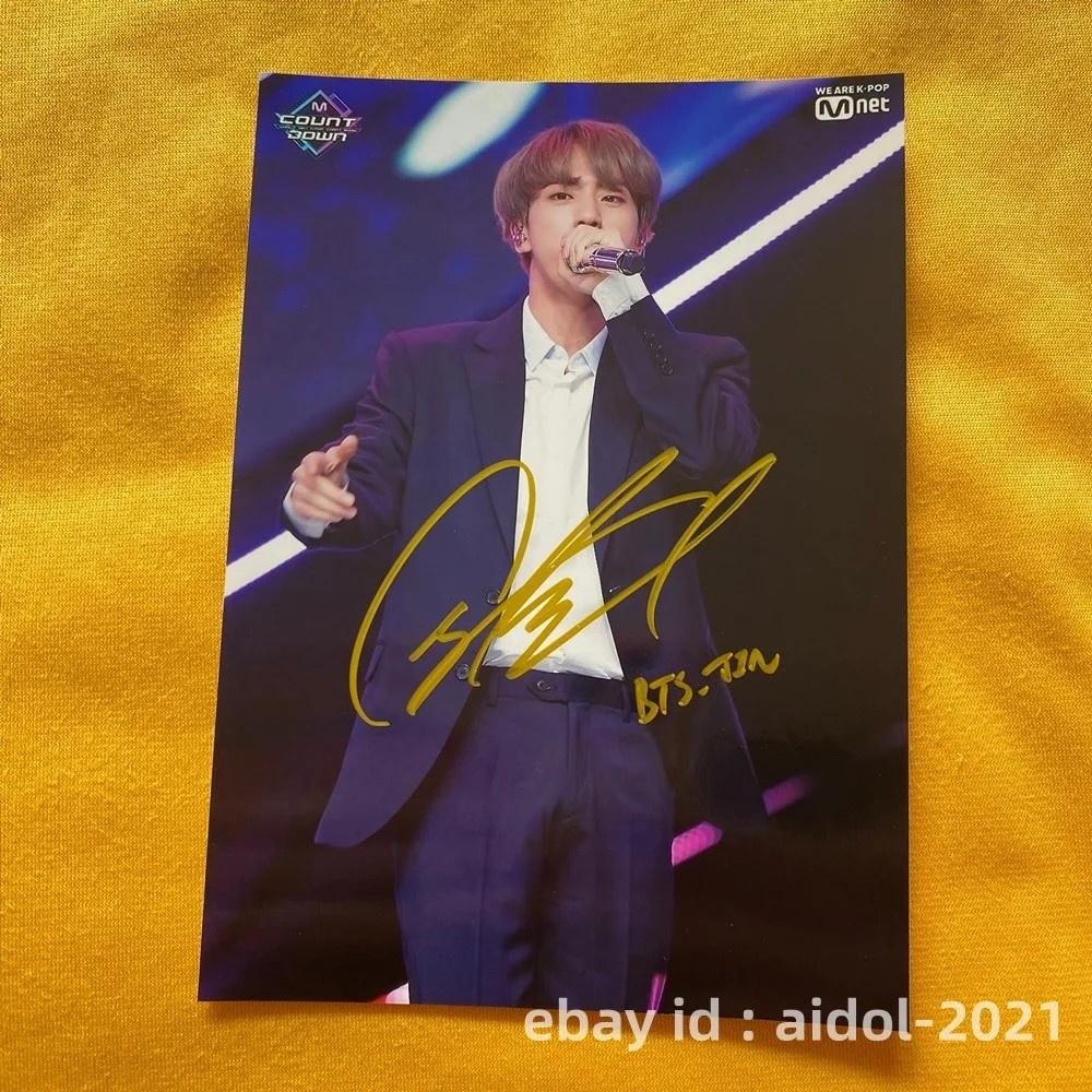 BTS JIN AUTOGRAPHED SIGNED PHOTO K-POP COLLECTIBLES 5*7 2025, изображение 4