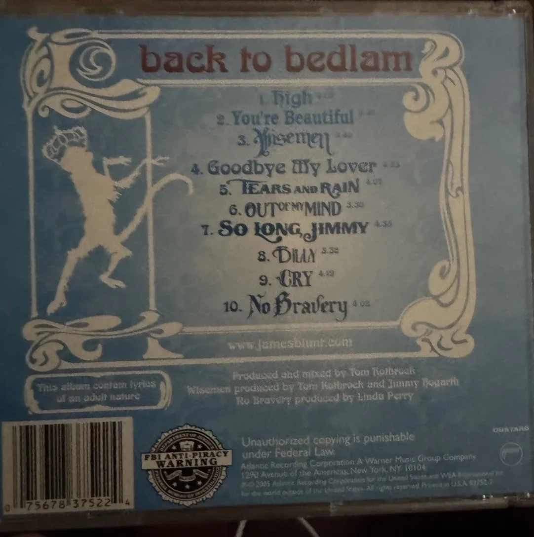 Signed James Blunt Back To Bedlam CD cover Autographed, image 2