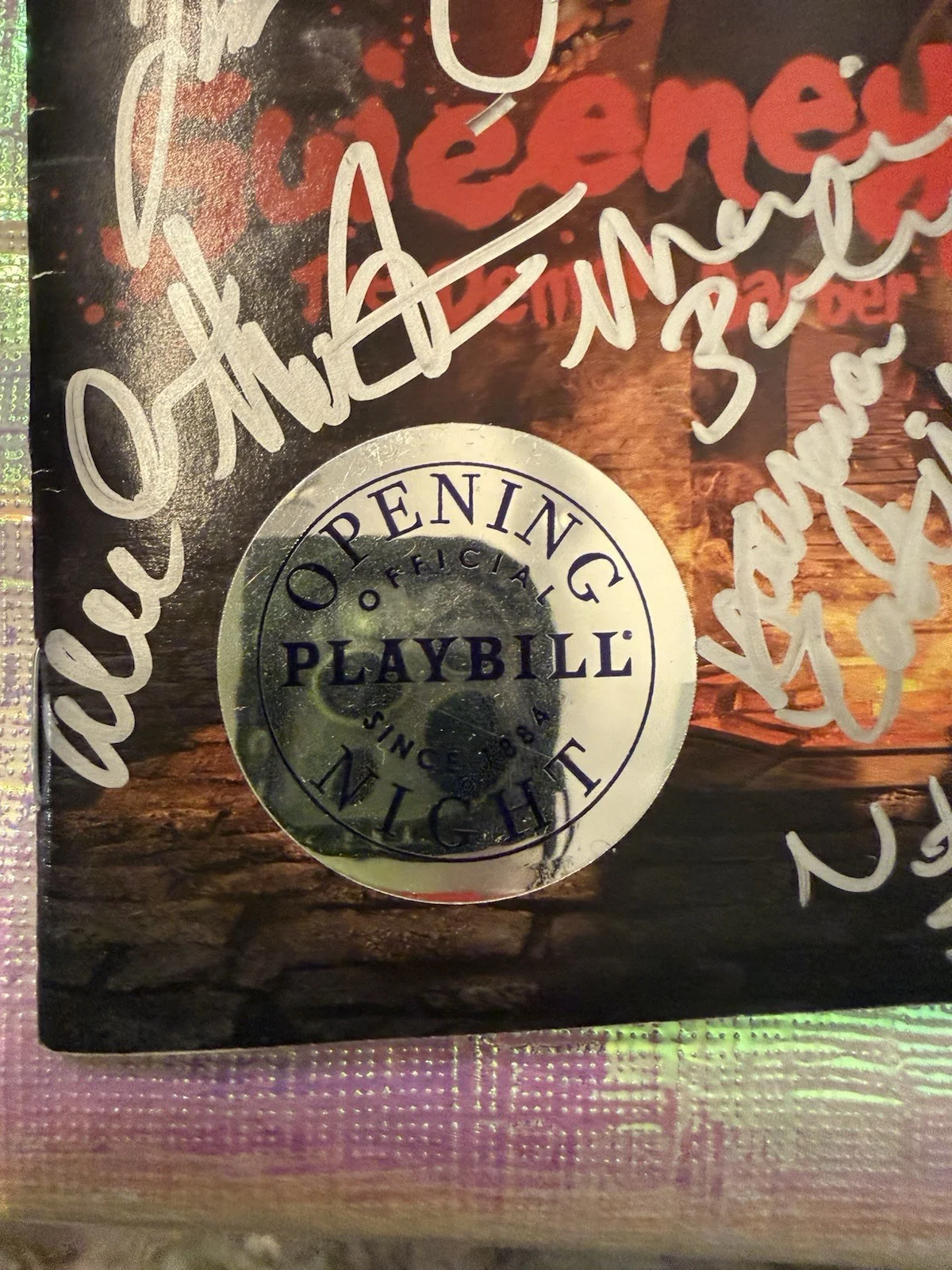 Josh Groban, Annaleigh Ashford, Jordan Fisher, Gaten Matarazzo — Opening night Sweeney Todd Signed Playbill Josh Groban cast, изображение 4