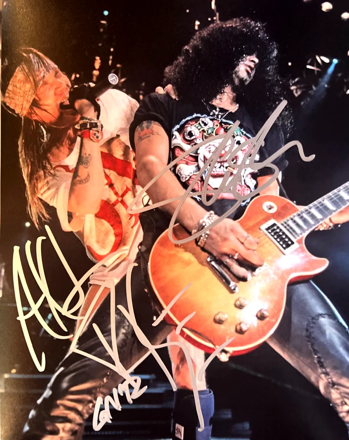 GUNS N' ROSES Signed (AXL + SLASH) 8x10" Authentic REAL Original Autograph w/COA, изображение 3