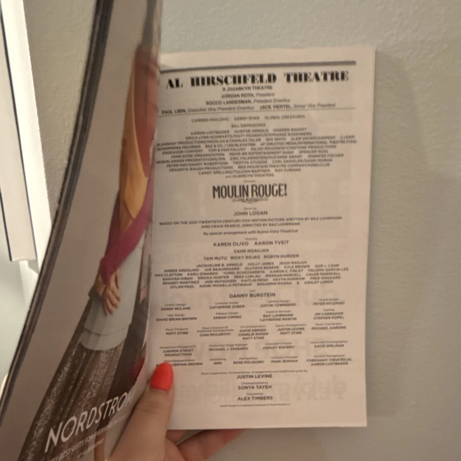 Danny Burstein, Karen Olivo, Aaron Tveit, Sahr Ngaujah, Tam Mutu — Moulin Rouge! Original Signed Playbill Al Hirschfeld Theatre… Aaron and Karen, изображение 4