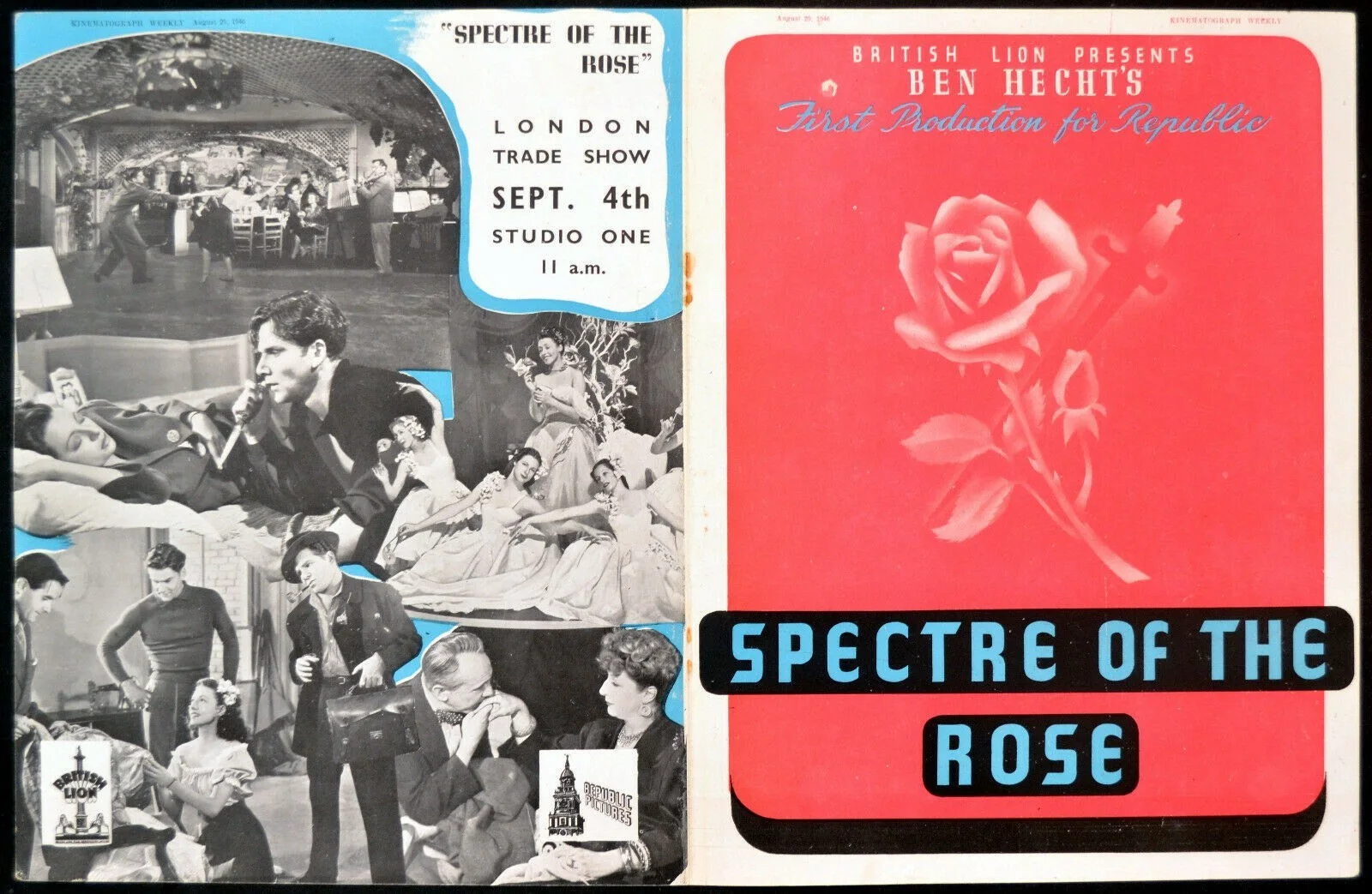 SPECTRE OF THE ROSE 1946 Judith Anderson, Michael Chekhov TRADE ADVERT, изображение 2