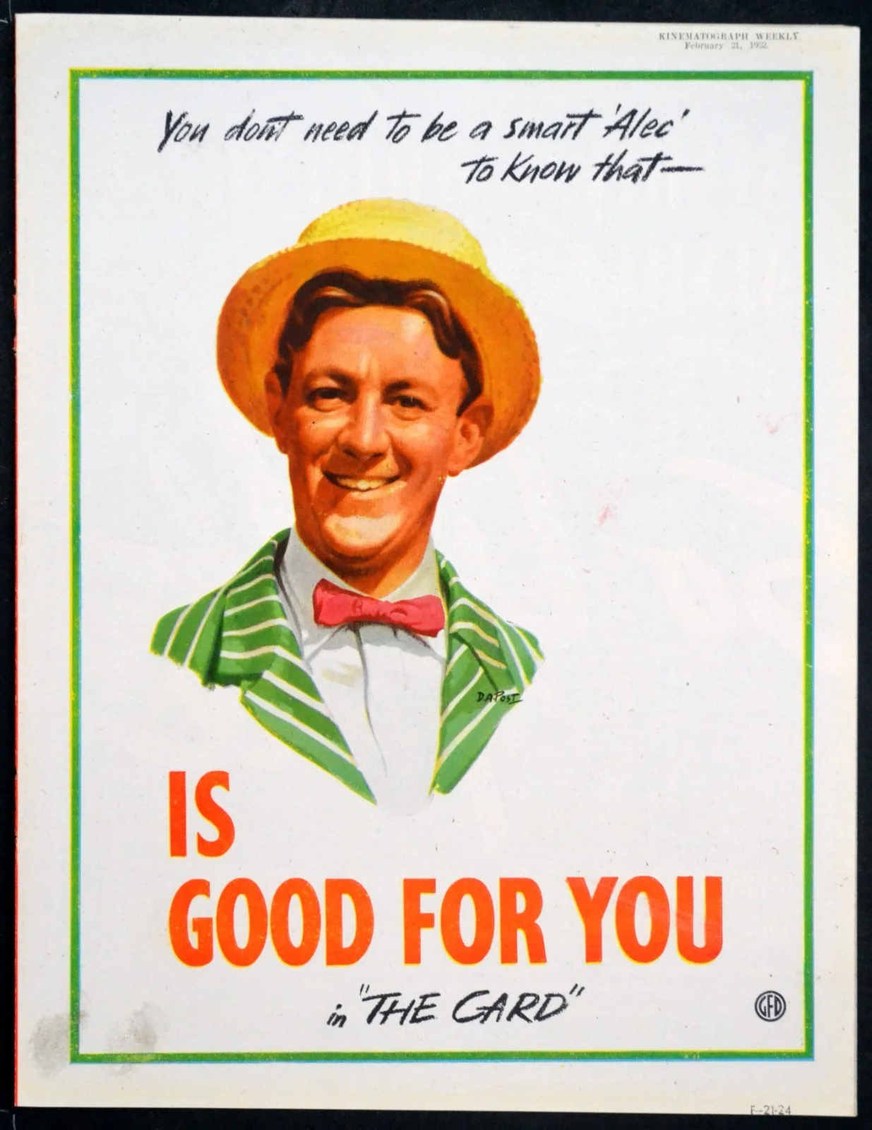 SO LITTLE TIME 1952 Maria Schell, Marius Goring, Lucie Mannheim TRADE ADVERT, image 2