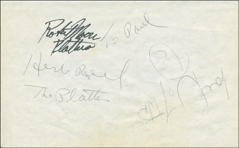 Martha Reeves, The Vandellas, Billie Cox, Herb Reed — MARTHA REEVES & THE VANDELLAS - AUTOGRAPH NOTE SIGNED 1989 WITH CO-SIGNERS, изображение 2