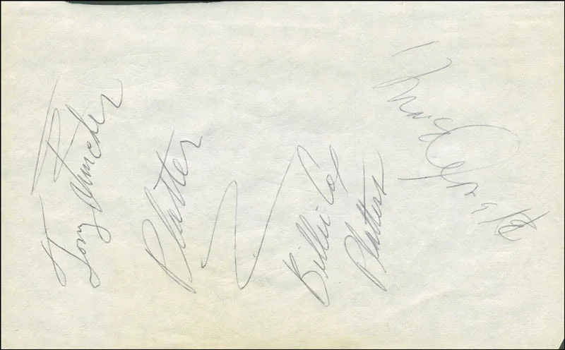 Martha Reeves, The Vandellas, Billie Cox, Herb Reed — MARTHA REEVES & THE VANDELLAS - AUTOGRAPH NOTE SIGNED 1989 WITH CO-SIGNERS, изображение 3