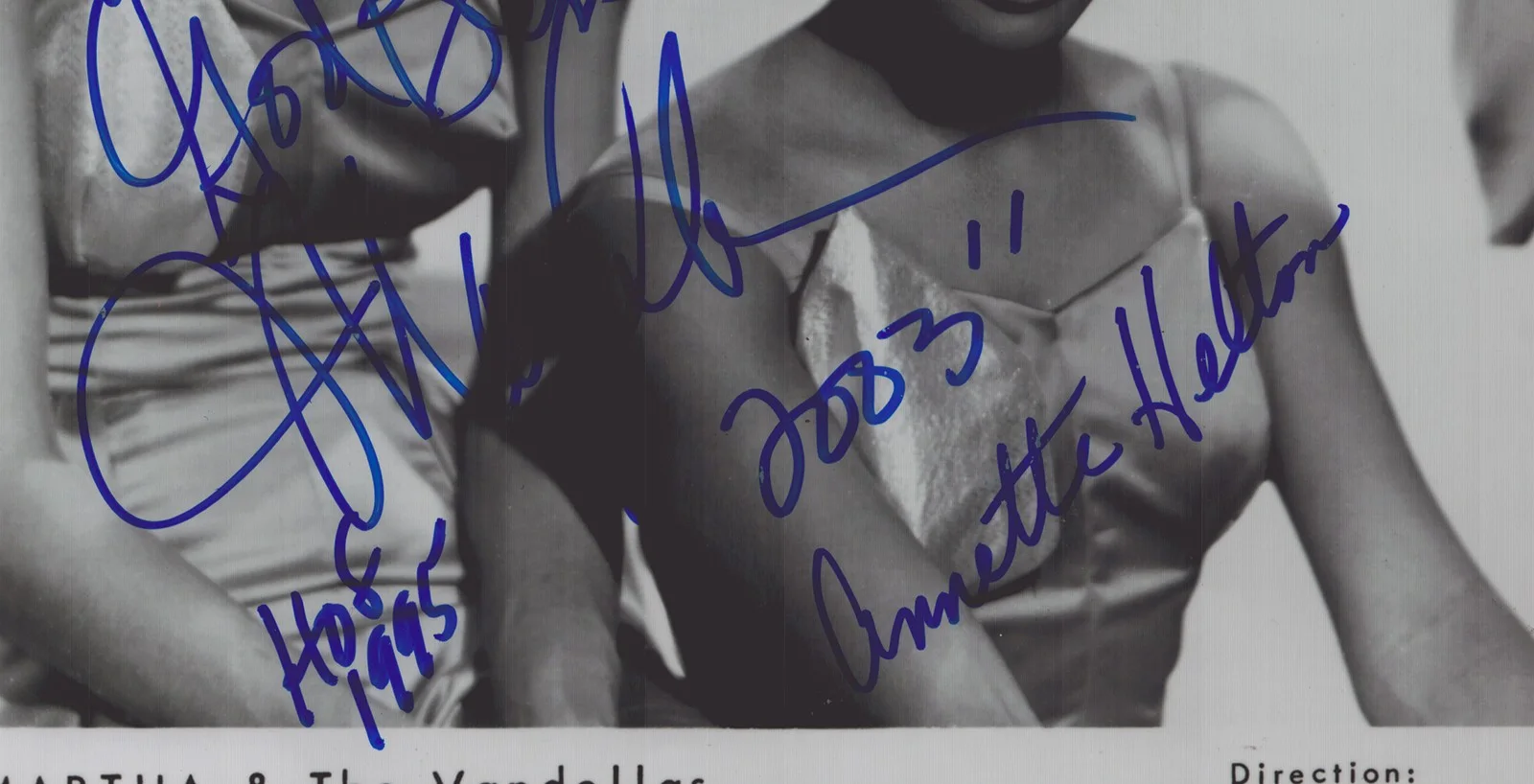 Martha Reeves, The Vandellas, Rosalind Ashford — MARTHA REEVES & THE VANDELLAS - PRINTED PHOTOGRAPH SIGNED IN INK 2003 WITH CO-SI, image 3