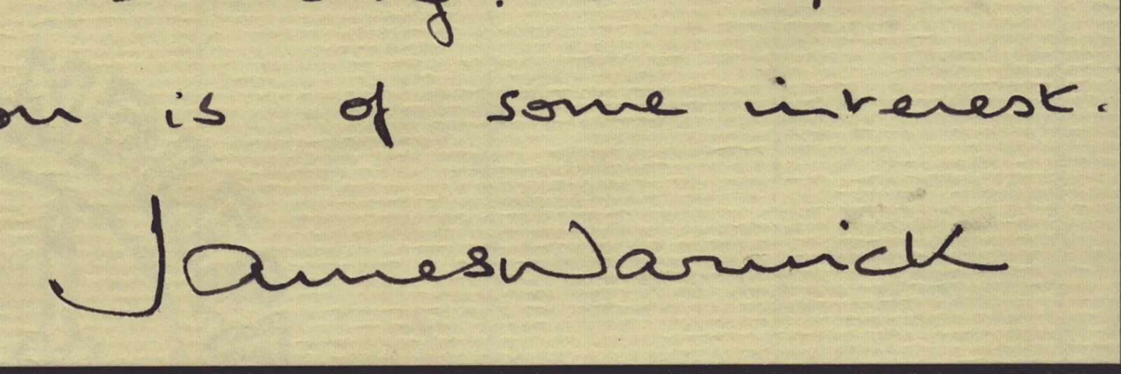 James Warwick — JAMES WARWICK - AUTOGRAPH LETTER DOUBLE SIGNED 10/25/1984, image 2