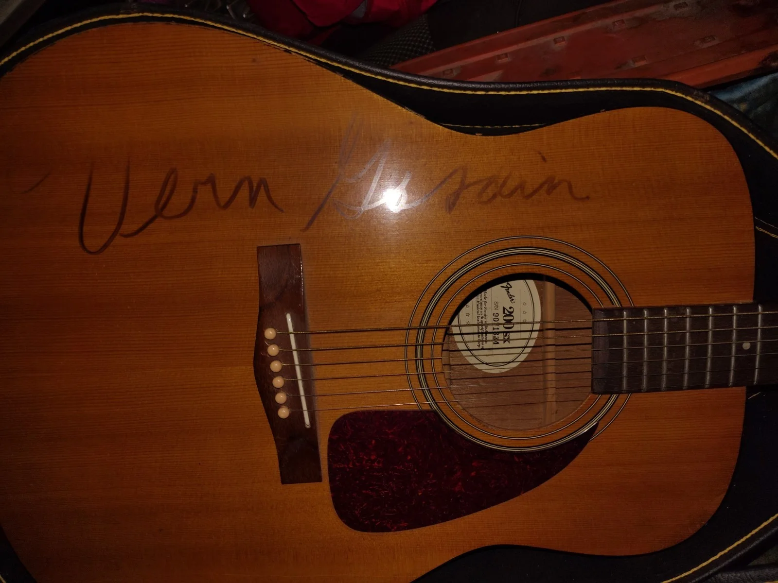 Vern Gosdin Autographed Acoustic Guitar Original Signed Music Collectible, изображение 2