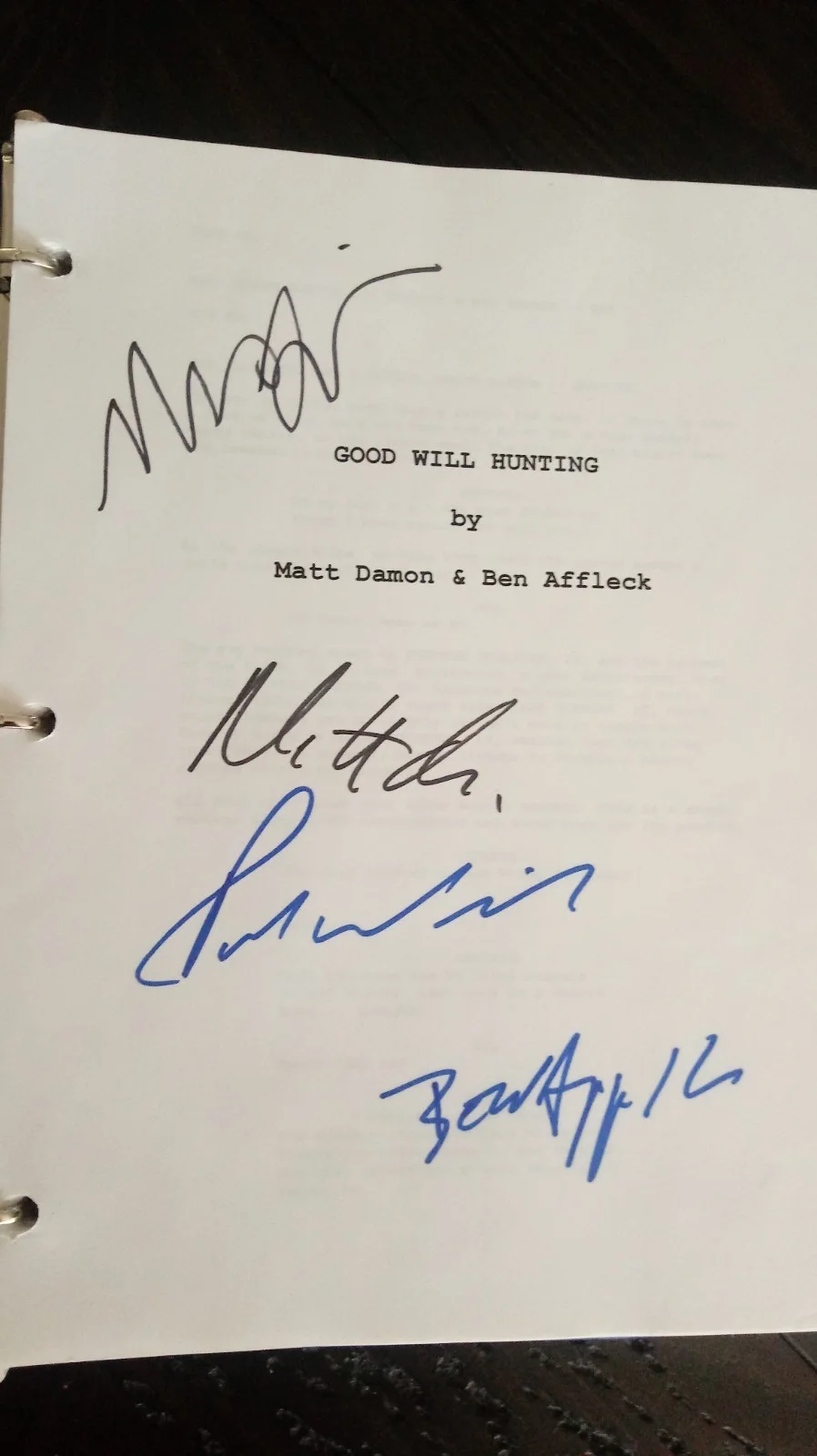 Robin Williams, Matt Damon, Ben Affleck, Minnie Driver — SIGNED Good Will Hunting SCRIPT & PHOTO Matt Damon ROBIN WILLIAMS Ben Affleck +1, image 2