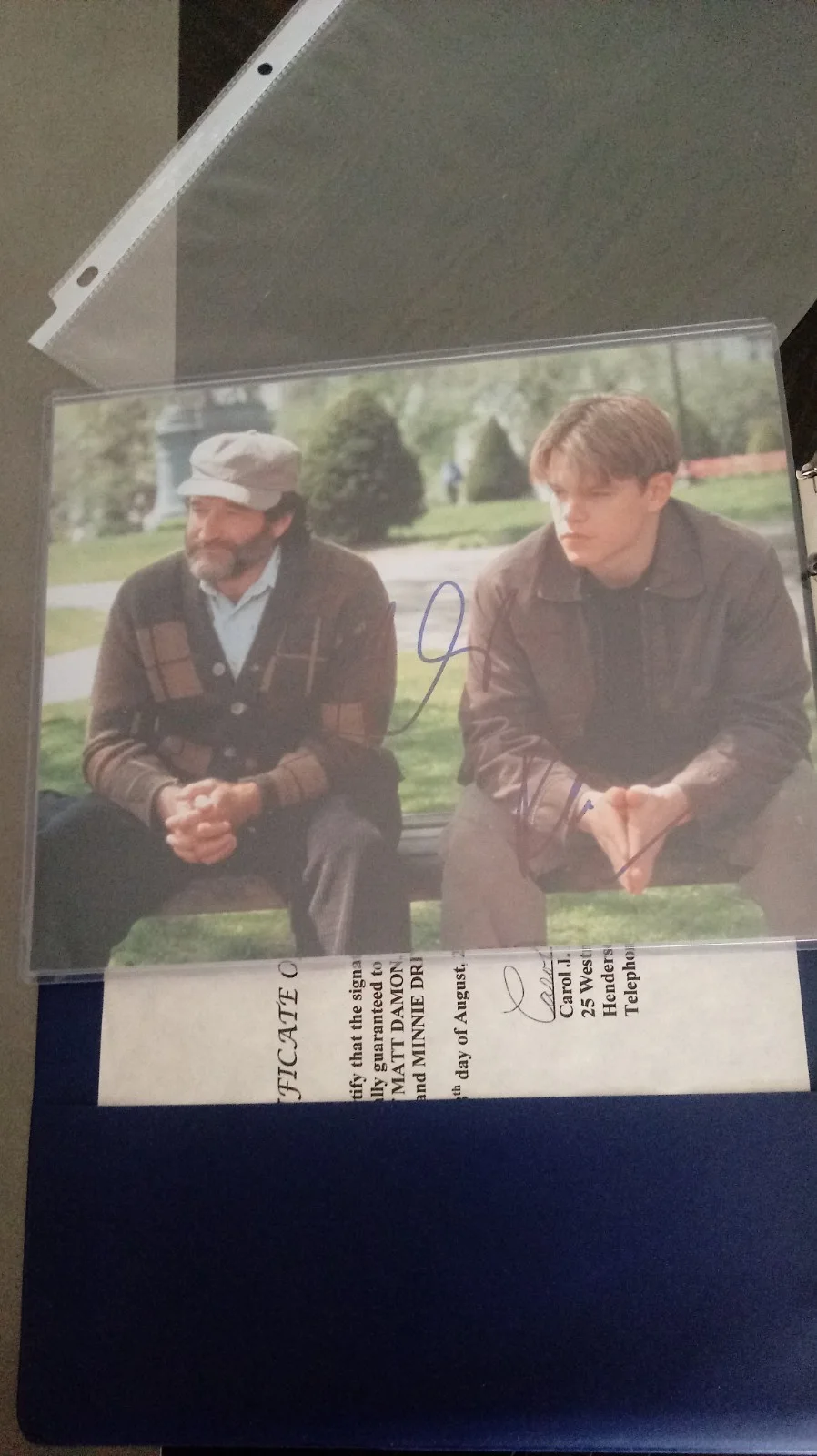Robin Williams, Matt Damon, Ben Affleck, Minnie Driver — SIGNED Good Will Hunting SCRIPT & PHOTO Matt Damon ROBIN WILLIAMS Ben Affleck +1, image 4