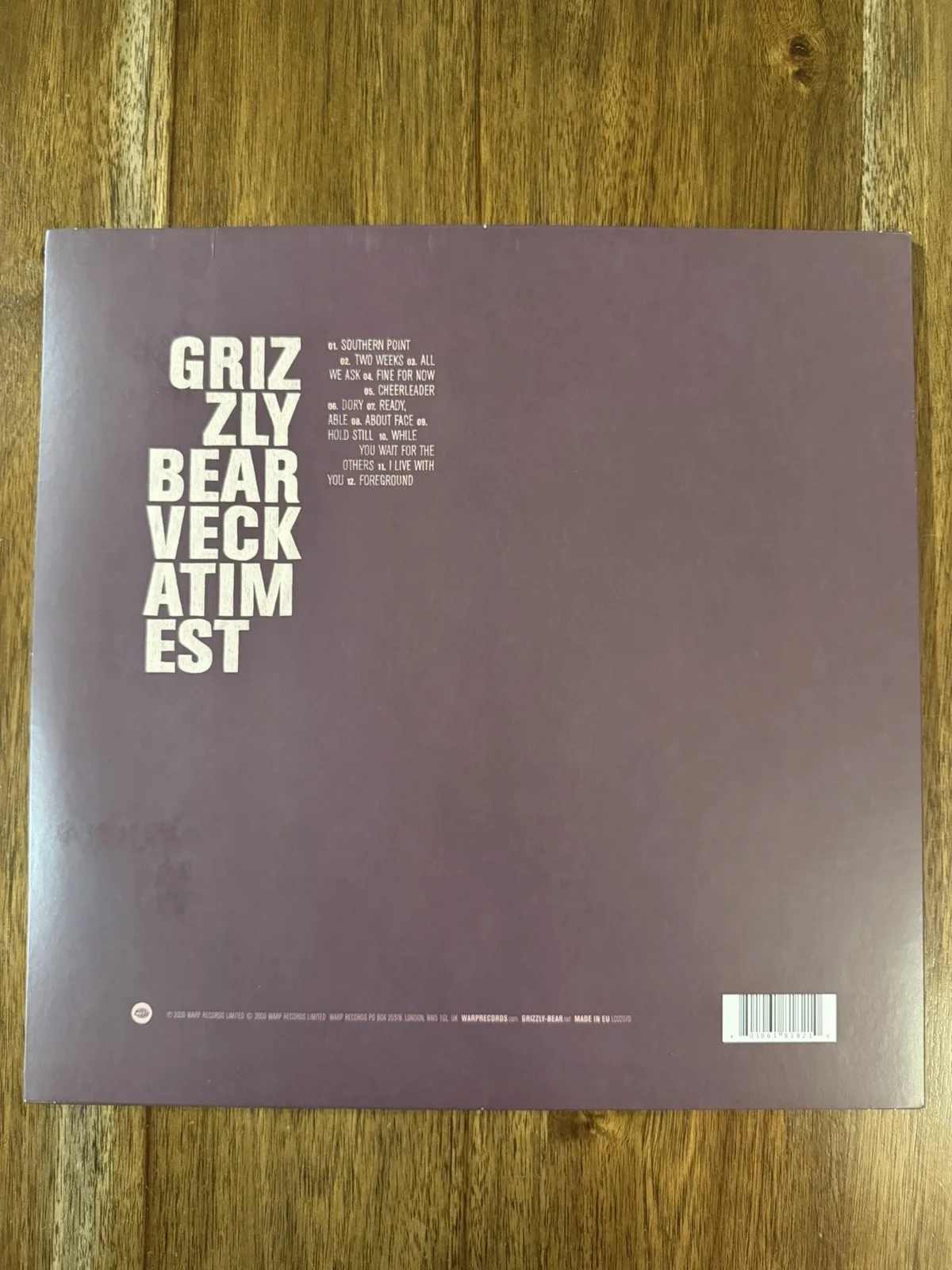 ‘Grizzly Bear’ Rock Band Signed ‘Veckatimest’ Vinyl Album ‘Ed Droste’ +2, изображение 3