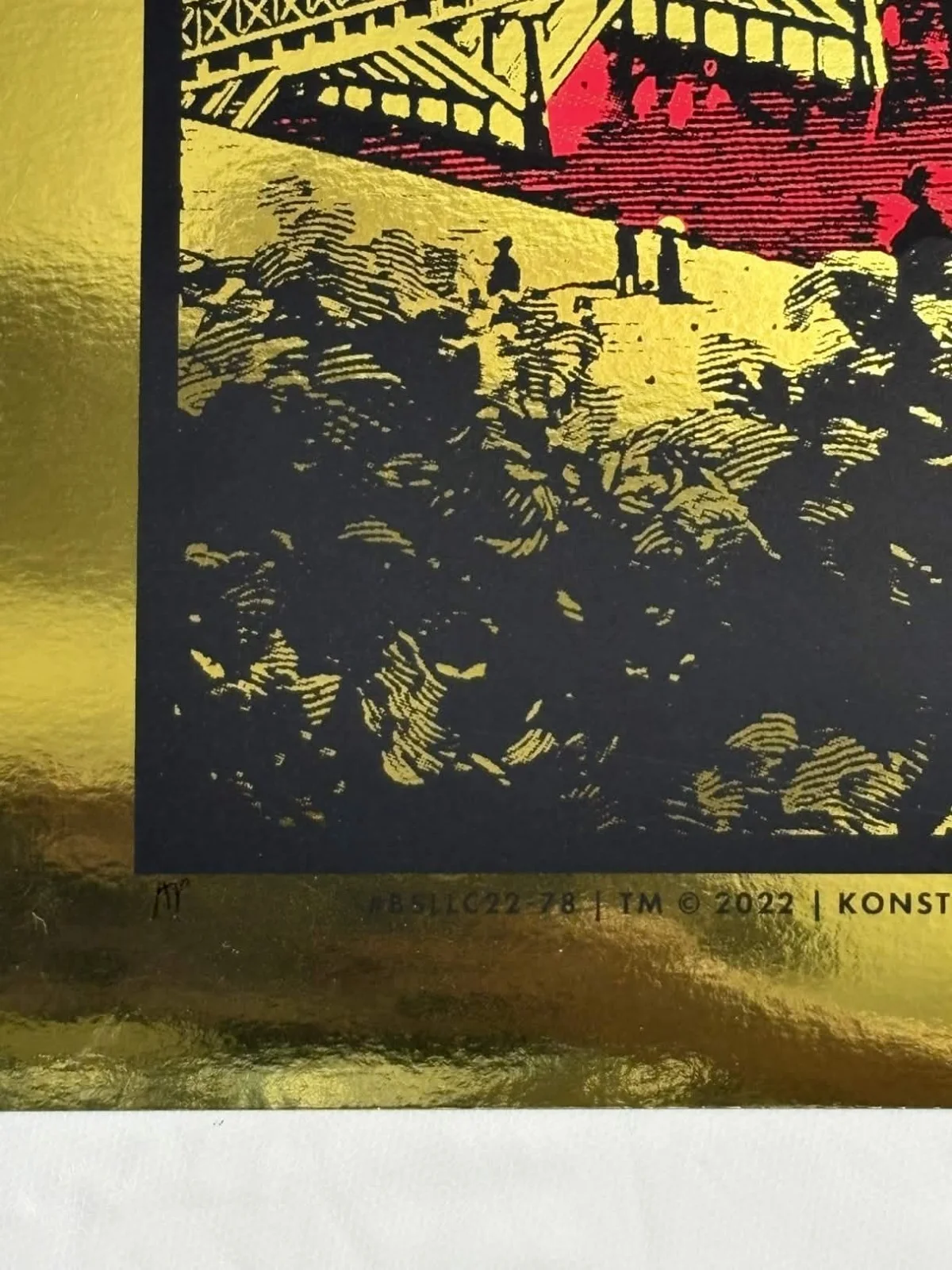 Billy Strings Stockholm 12/1/2022 Gold Foil Artist Print Limited Edition XX/30, изображение 3