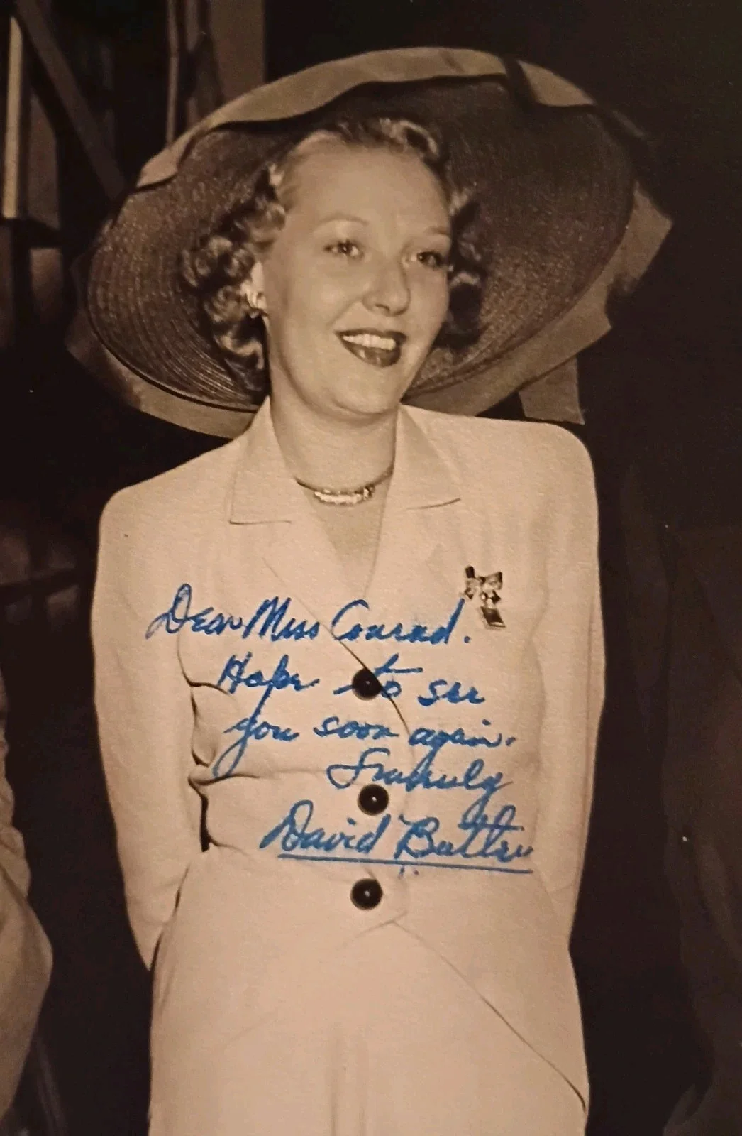 David Butler — David Butler Director Signed Photo Inscription To Vonnie Conrad Actress Studio, изображение 2