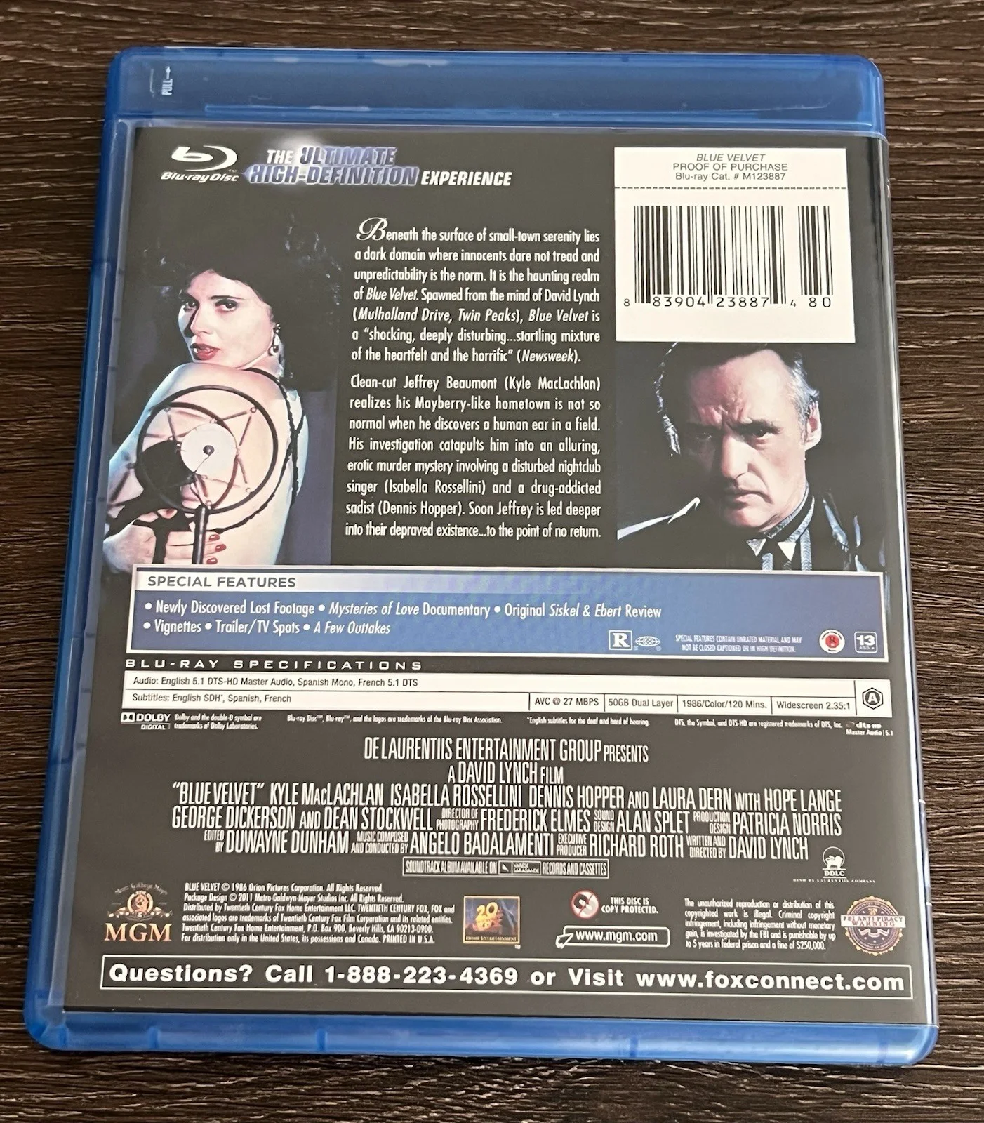 David Lynch — SIGNED David Lynch Blue Velvet 25th Anniversary Blu-ray As-New +Photo, изображение 2