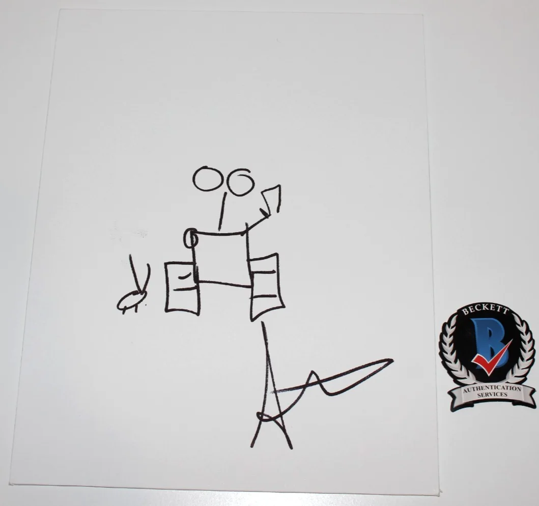 DIRECTOR ANDREW STANTON SIGNED WALL-E 11x14 MOVIE SKETCH BECKETT COA PROOF, изображение 2
