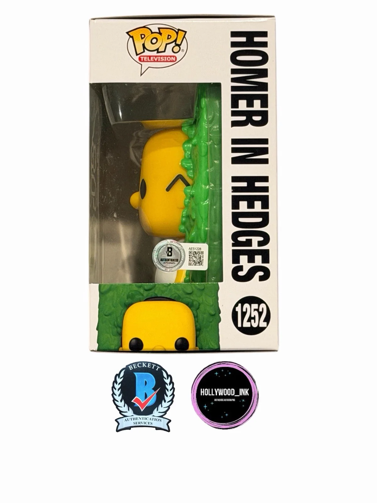 Matt Groening — MATT GROENING SIGNED HOMER IN HEDGES FUNKO AUTOGRAPH+SKETCH BECKETT AE51228, изображение 3