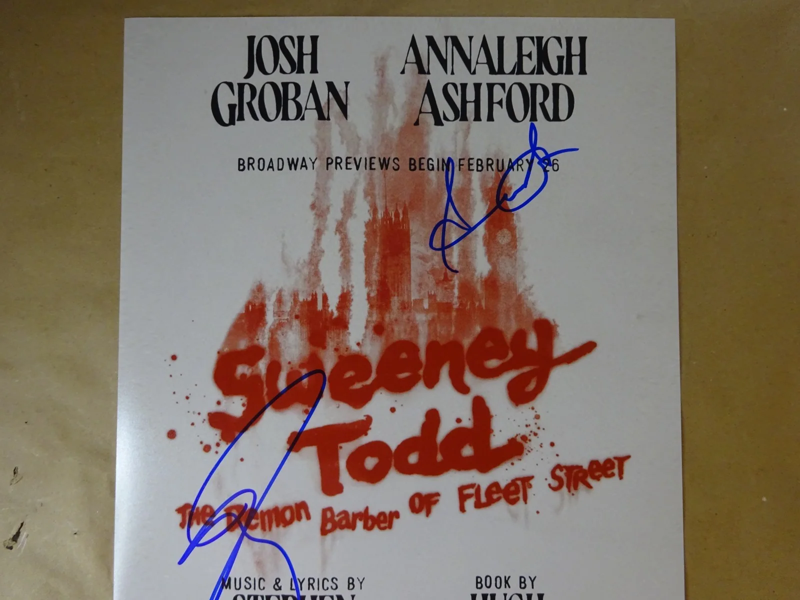 Josh Groban, Annaleigh Ashford — Sweeney Todd 11"x17" Photo Signed By Josh Groban & Annaleigh Ashford BAS COA, изображение 3