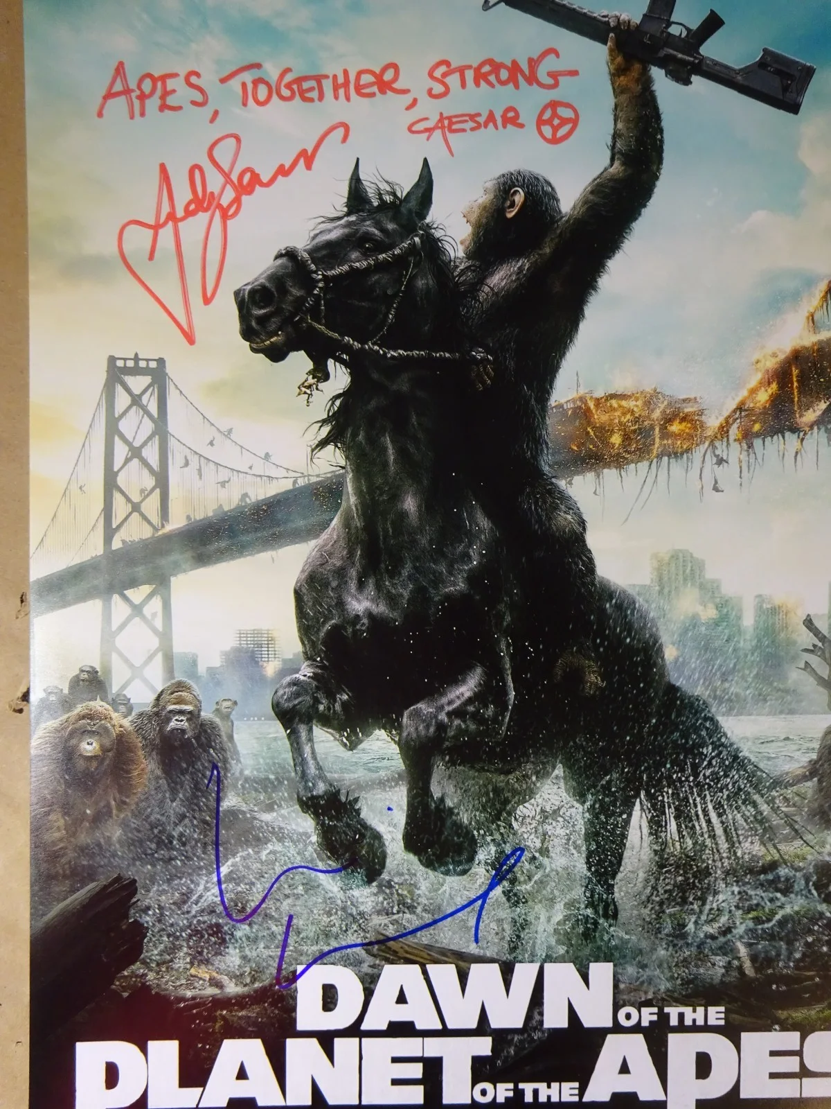 Andy Serkis, Keri Russell — Dawn of the Planet of the Apes 12"x18" Photo Signed by 2 Serkis Russell BAS COA, изображение 3