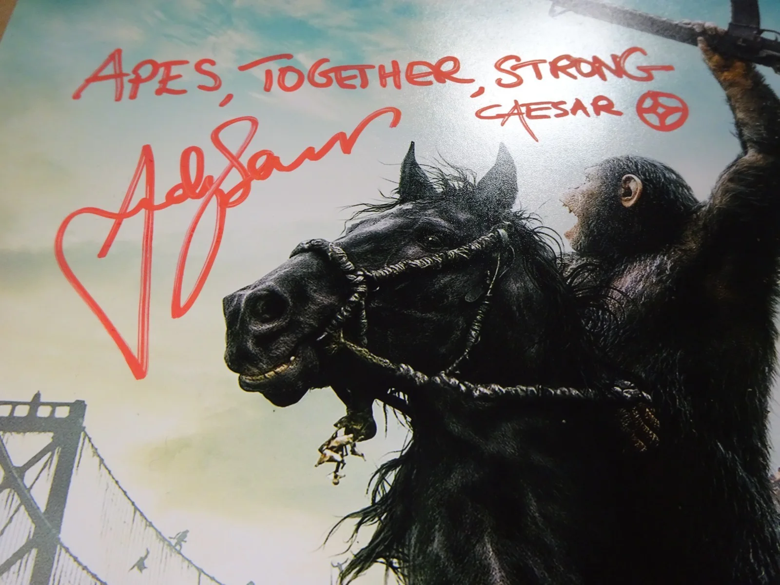 Andy Serkis, Keri Russell — Dawn of the Planet of the Apes 12"x18" Photo Signed by 2 Serkis Russell BAS COA, изображение 5