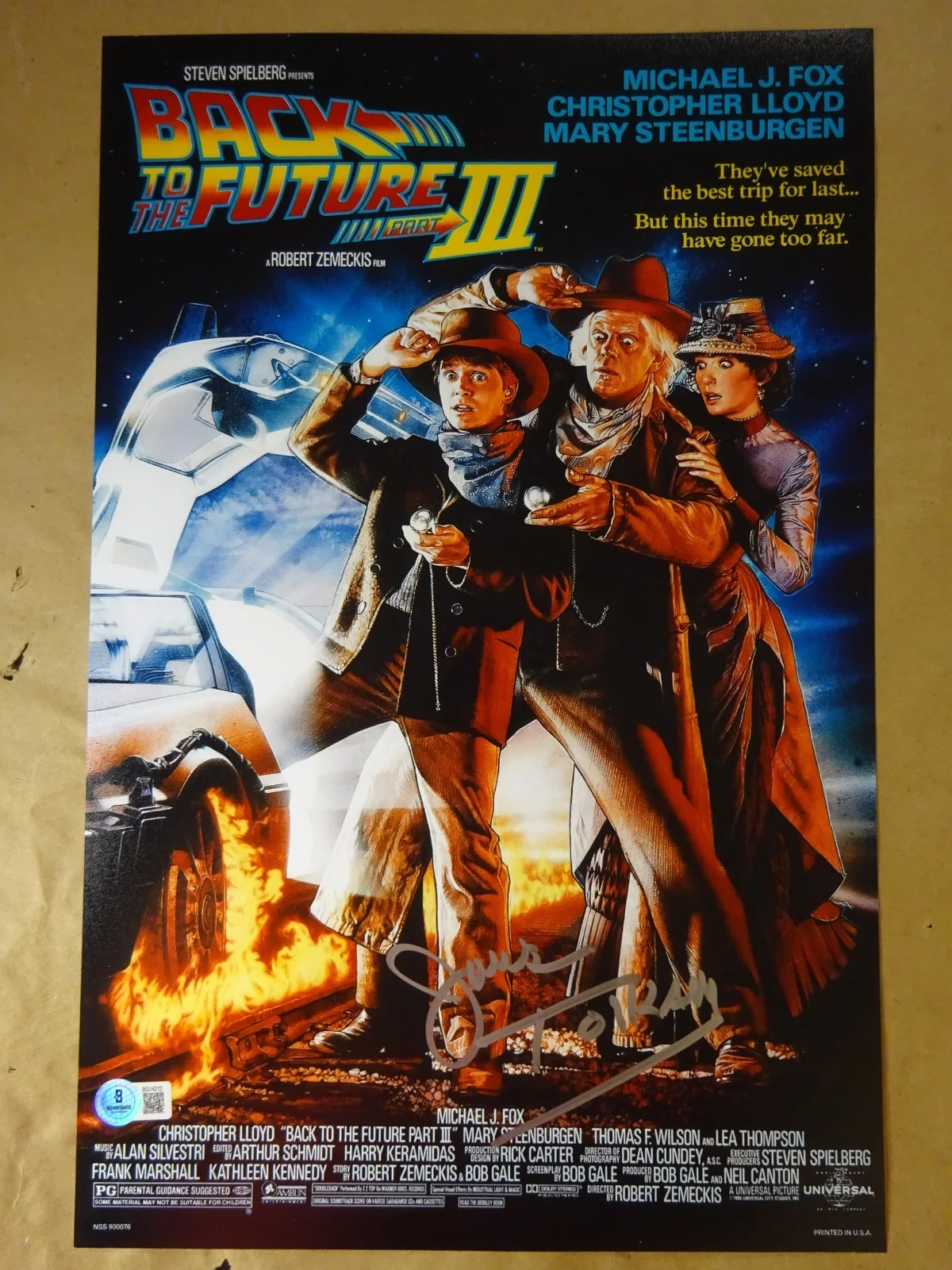 James Tolkan — Signed James Tolkan Autographed Back To The Future III 11"x17" Photo BAS COA