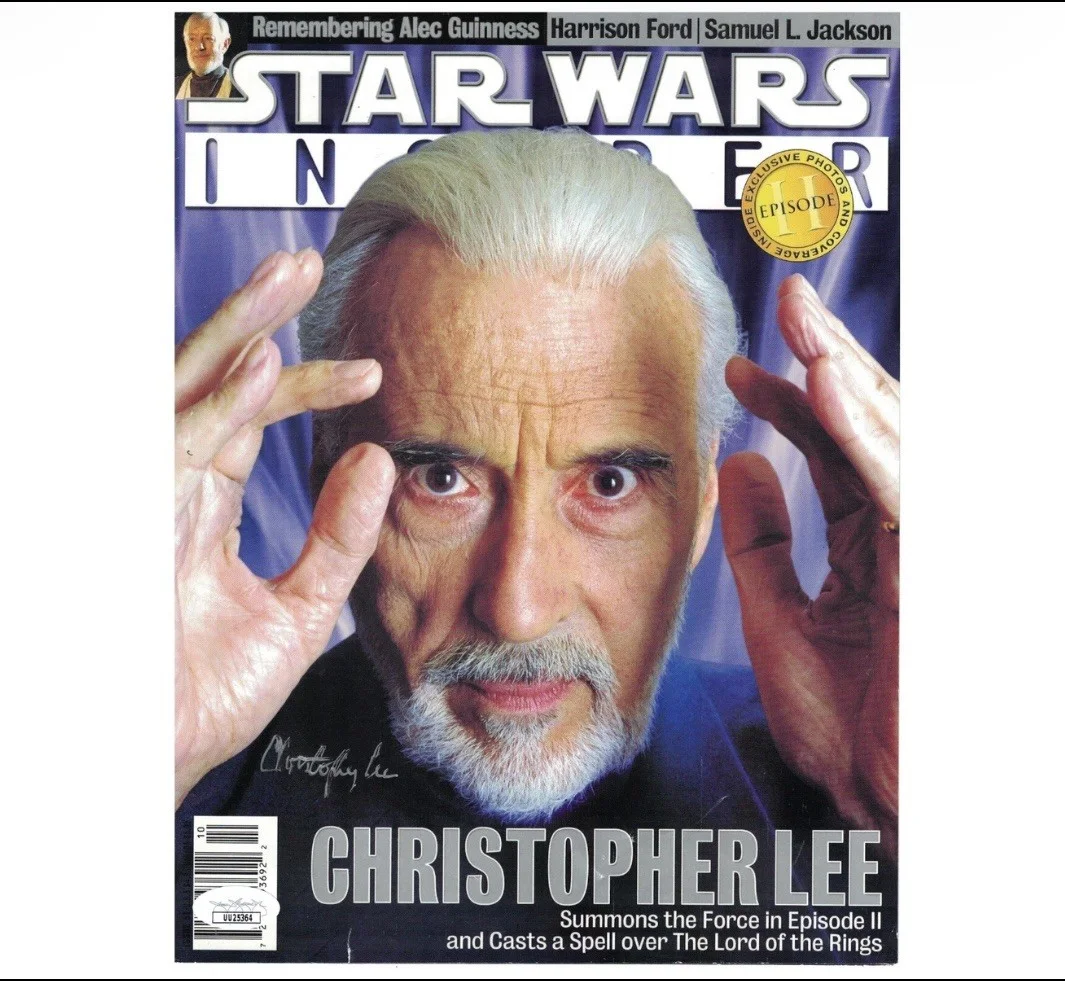 Christopher Lee — Christopher Lee Signed Autographed Star Wars Insider Count Dooku JSA COA