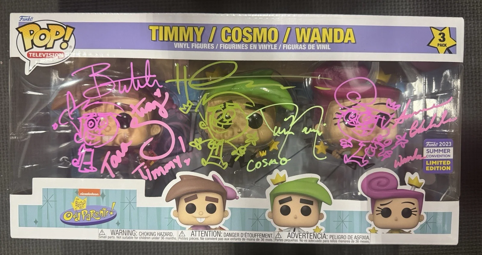 Butch Hartman, Tara Strong, Daran Norris, Susan Blameslee — Signed Sketched Hartman Strong Norris Blakeslee Fairly Oddparents Funko Pop JSA, изображение 2