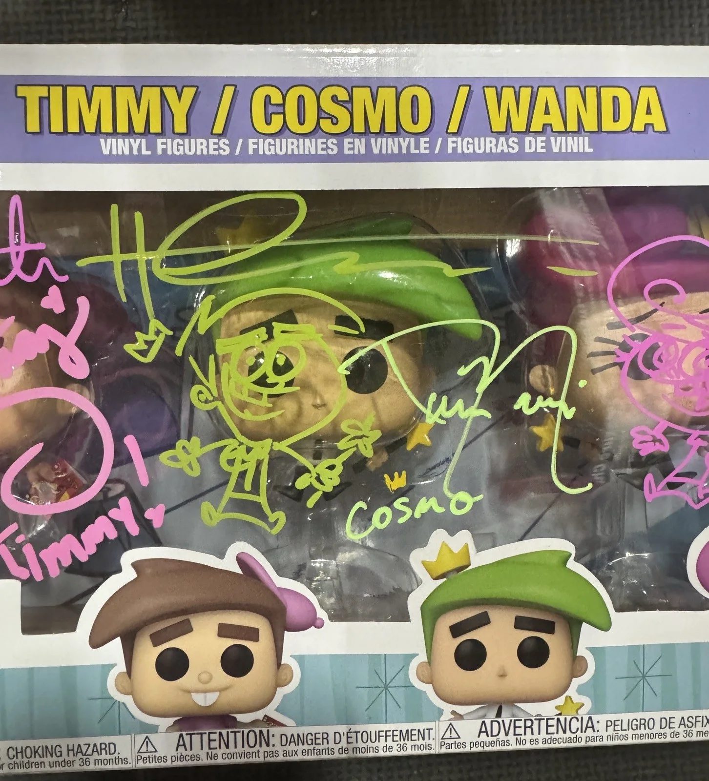 Butch Hartman, Tara Strong, Daran Norris, Susan Blameslee — Signed Sketched Hartman Strong Norris Blakeslee Fairly Oddparents Funko Pop JSA, изображение 5