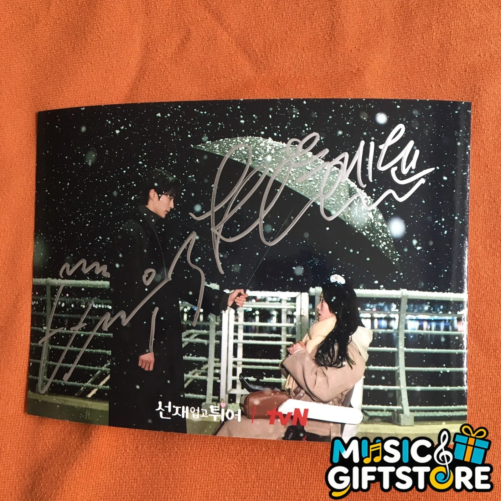 Lovely Runner Byeon Woo-Seok Kim Hye-yoon Signed Autographed Photo 4*6 2024C #MU, изображение 3