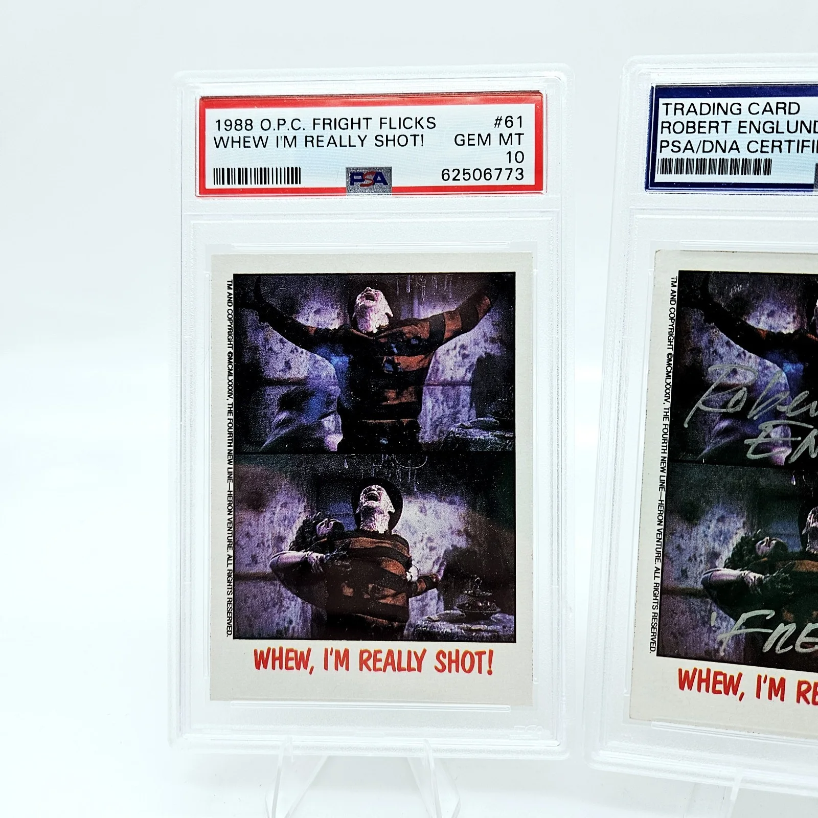 1988 Topps Fright Flicks Freddy Krueger #61 Signed Auto Robert Englund & PSA 10, image 2