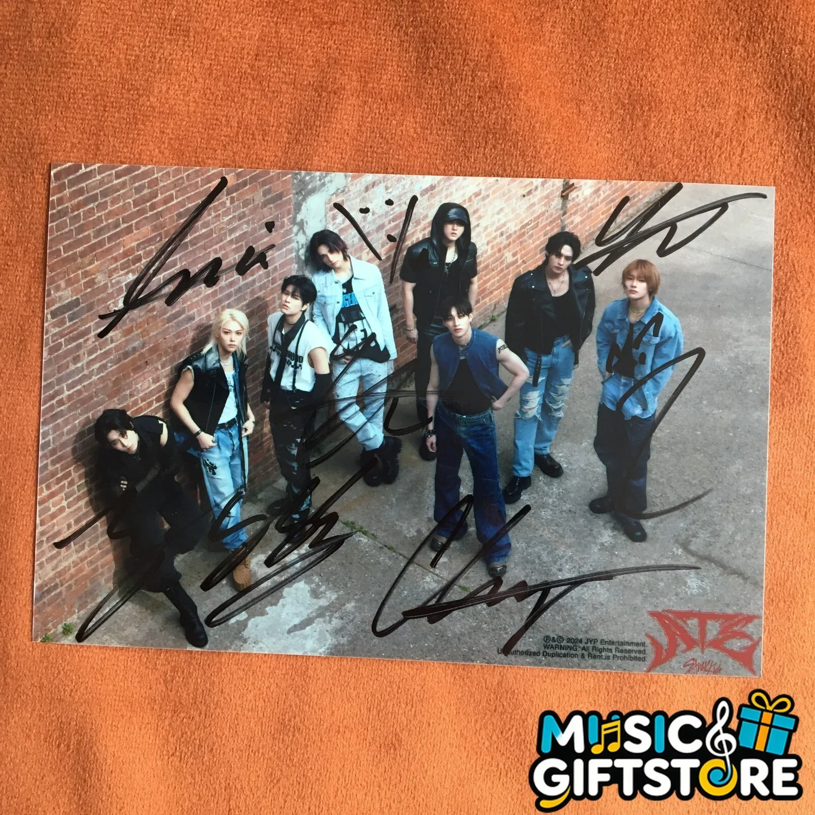 Stray Kids SKZ Group Photo ATE Autographed Signed K-POP Collection 4*6 2024 #MUG, image 3