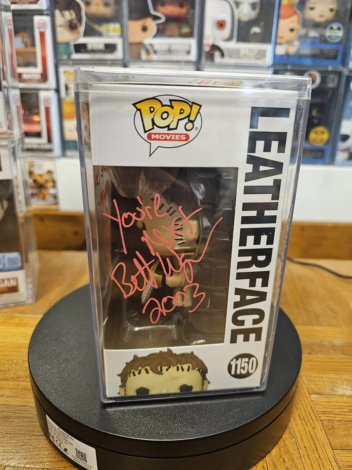 Bob Elmore, Brett Wagner — Signed Bob Elmore & Brett Wagner Autographed Leatherface Funko Pop OCCM COA, изображение 2