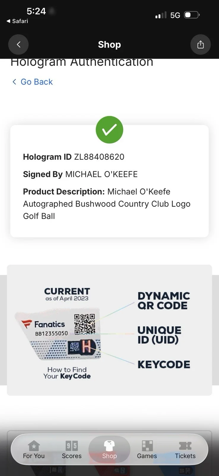 Michael O’Keefe Autograph Bushwood Golf Ball Fanatics COA Caddyshack, изображение 5