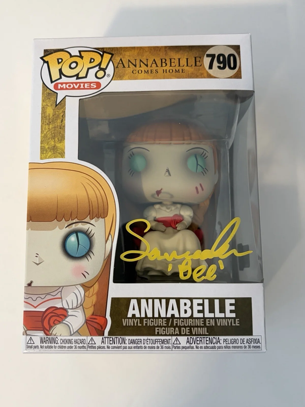 Samara Lee — Samara Lee Signed Funko Pop Annabelle Comes Home # 790 OC COA Autographed Orange