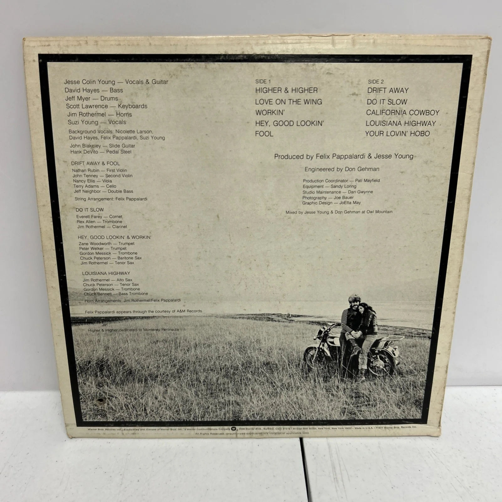 Jesse Colin Young Signed Vinyl LP: Love On The Wing, VG+ Autographed!, изображение 3