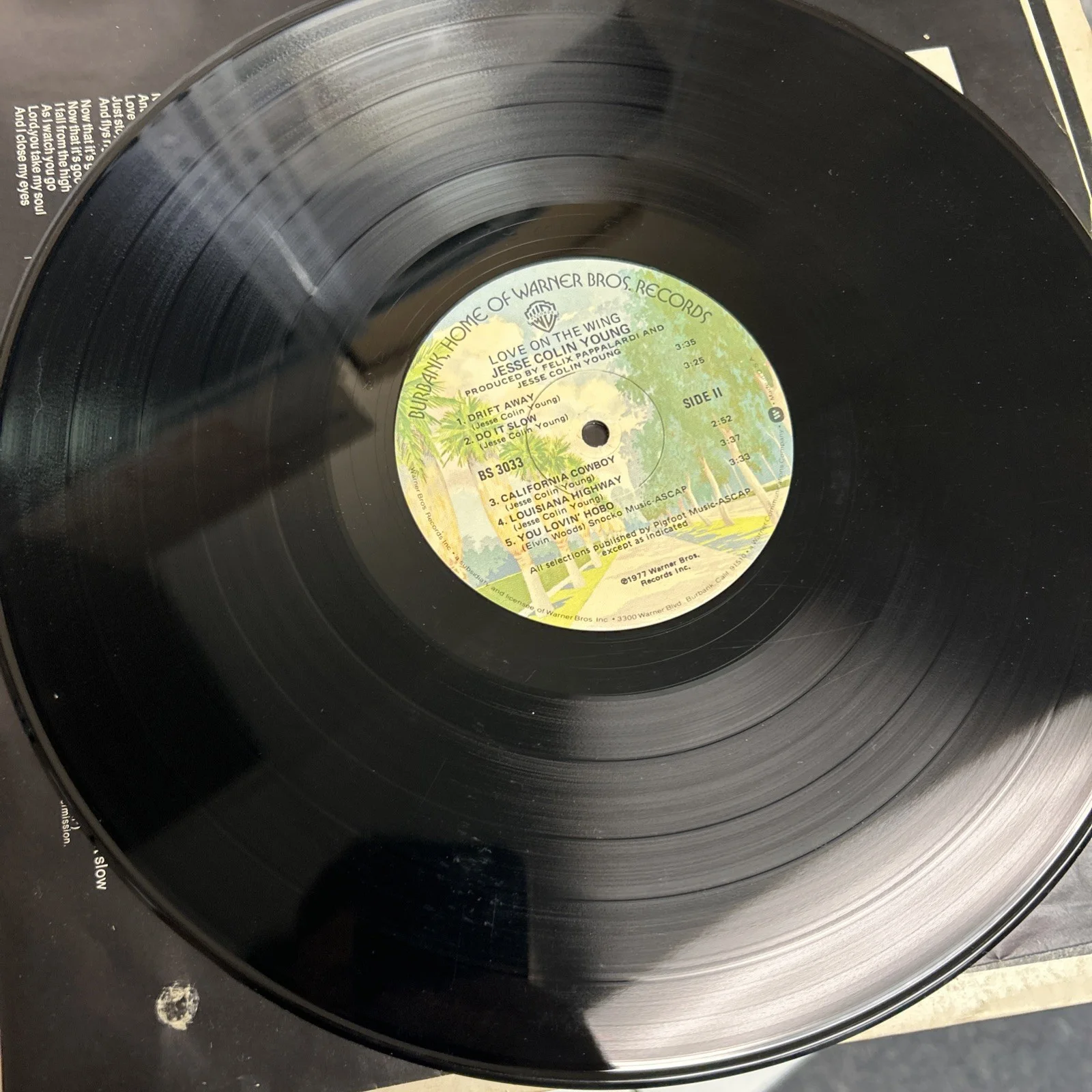Jesse Colin Young Signed Vinyl LP: Love On The Wing, VG+ Autographed!, изображение 4