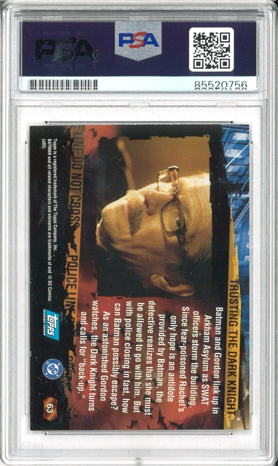 Christian Bale — GARY OLDMAN Signed Autograph Slabbed Topps Batman Begins Card PSA DNA, image 2