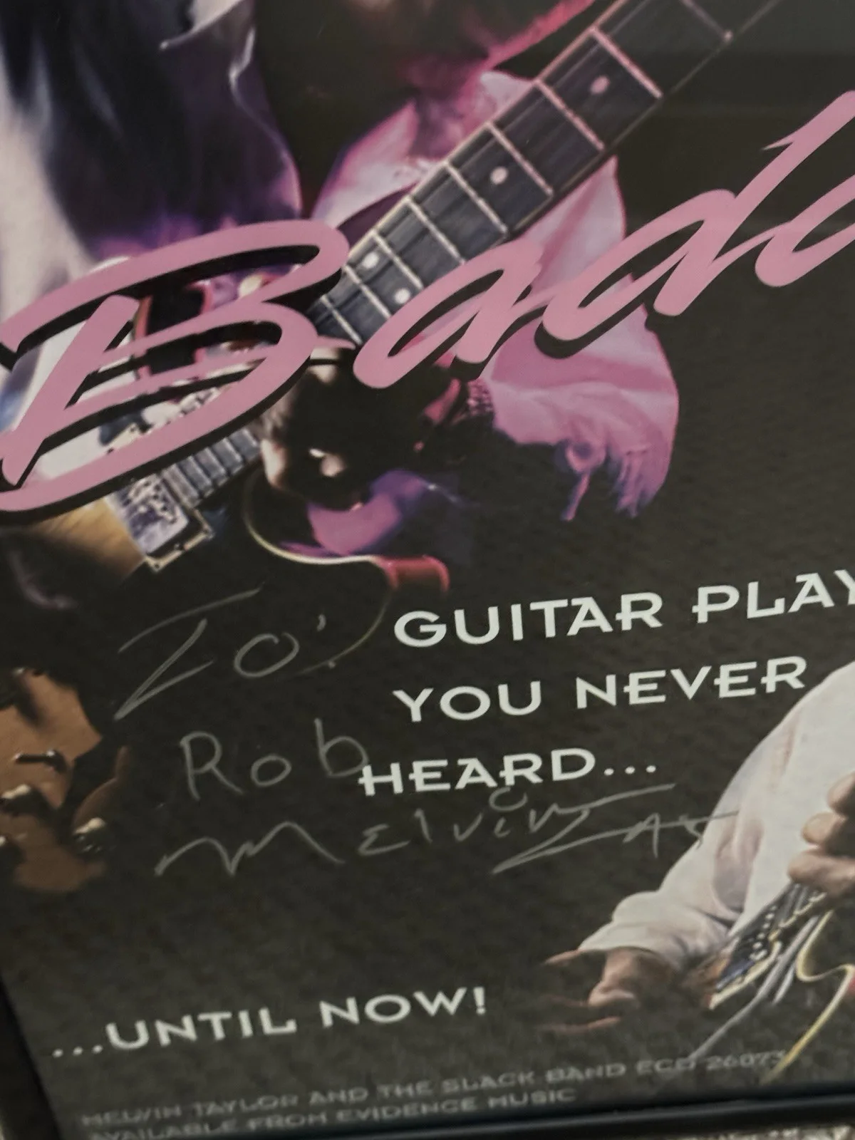 Blues Guitarist Melvin Taylor Signed Poster RARE 20 x 28 “, image 2