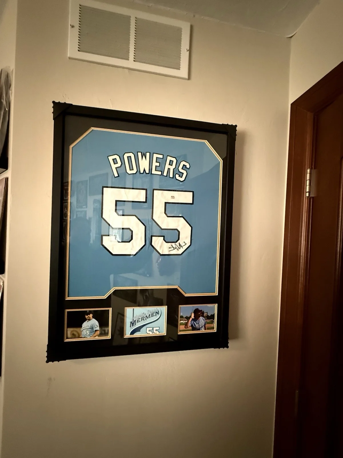 Danny McBride Signed & Framed Kenny Powers Myrtle Beach Mermen Jersey PSA, image 4