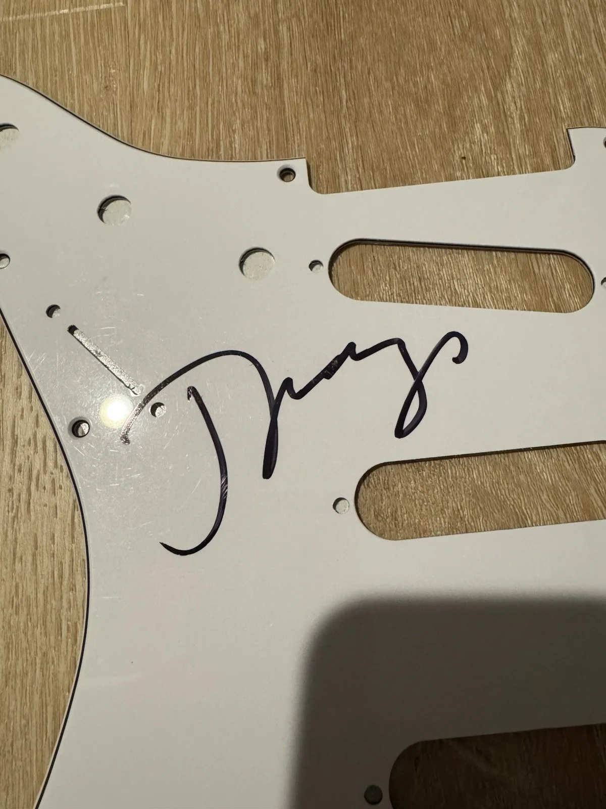John Cougar Mellencamp Autographed Original White Guitar Pickguard Signed, image 2