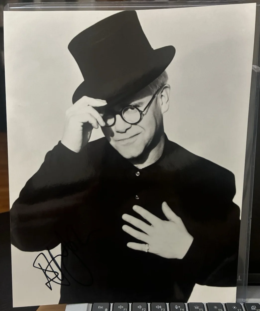 Elton John SIGNED 8x10 Herb Ritts Photograph Autograph Bernie Taupin, image 2