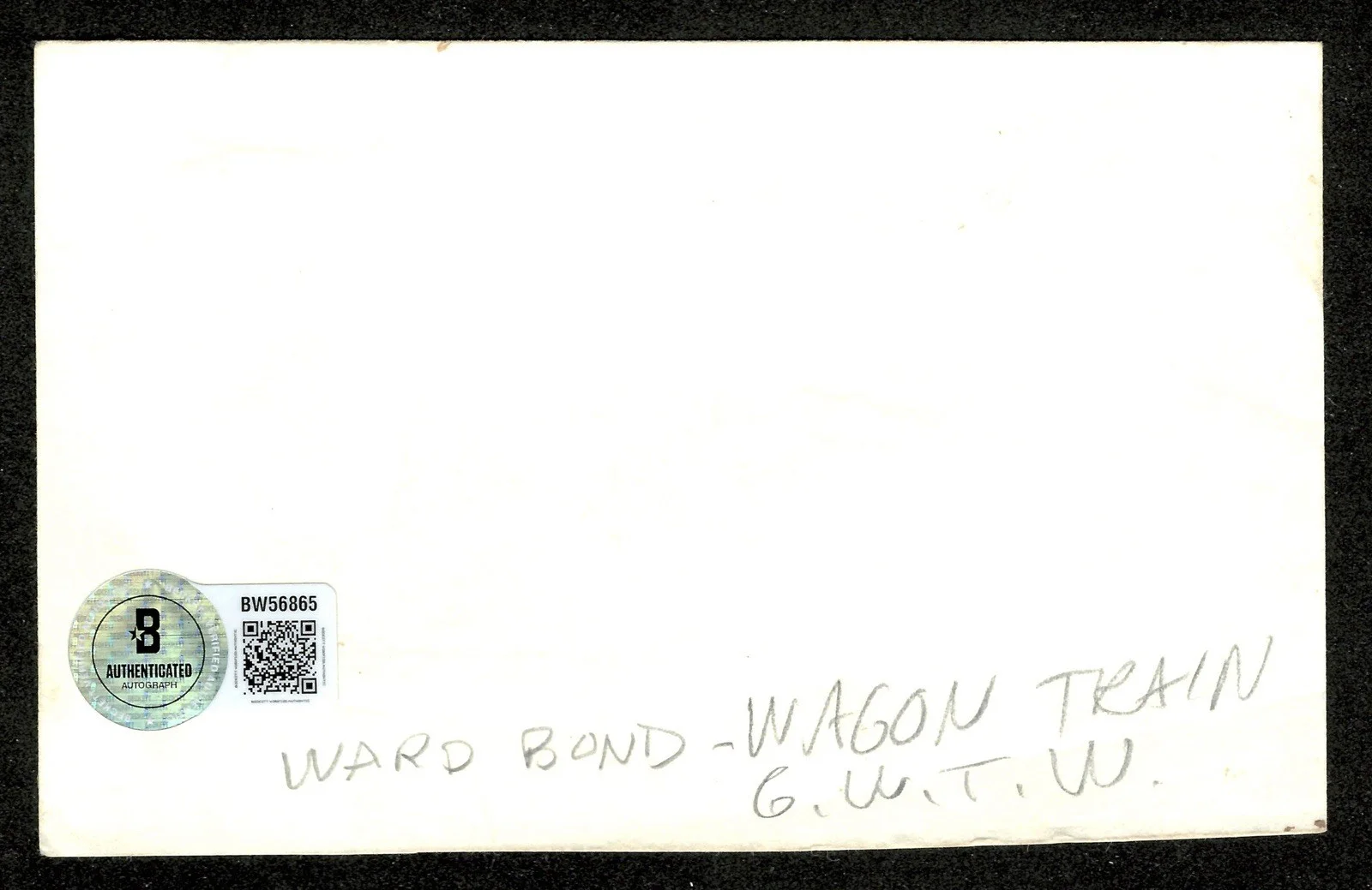 Ward Bond Signed Autographed 3x5 Card BAS Beckett It’s A Wonderful Life Gunsmoke, изображение 2